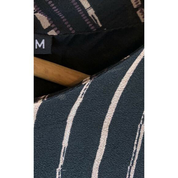 ANTHROPOLOGIE Tt Collection Dress Black Geometric Medium Shift Lined Y2K - Picture 8 of 8